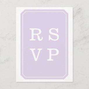 Purple Simply Elegant Wedding RSVP Postcard