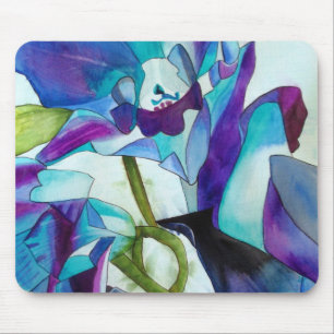 Purple Singapore Orchid flower watercolor art Mouse Pad