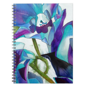 Purple Singapore Orchid flower watercolor art Spiral Notebook
