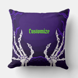 Purple Skeleton Hands Cushion