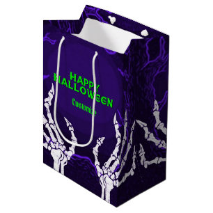 Purple Skeleton Hands Medium Gift Bag