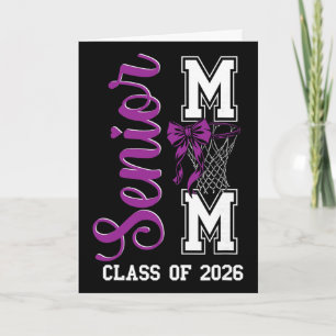 Purple Sketll Bow Senior Mum Cl Of 2026 Graduation Card