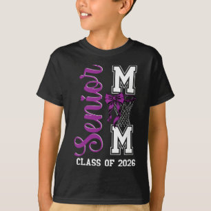 Purple Sketll Bow Senior Mum Cl Of 2026 Graduation T-Shirt