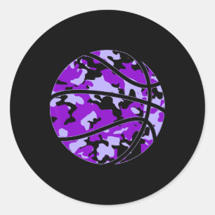 Purple Sketll Camo - Purple Camouflage Sketll Classic Round Sticker