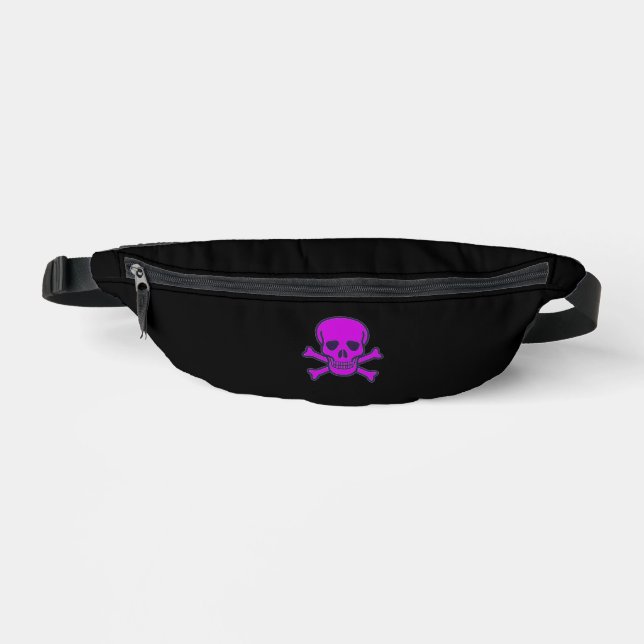 Purple Skull black fanny pack (Front)