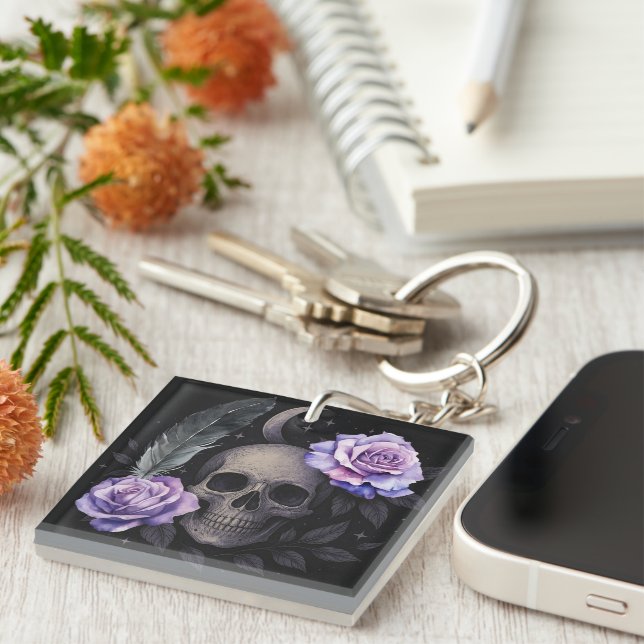 PURPLE SKULL  KEY RING (Front Right)