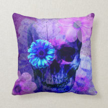 Purple Skull Pillow