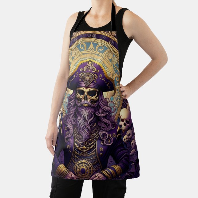 Purple Skull Pirate Apron (Insitu)