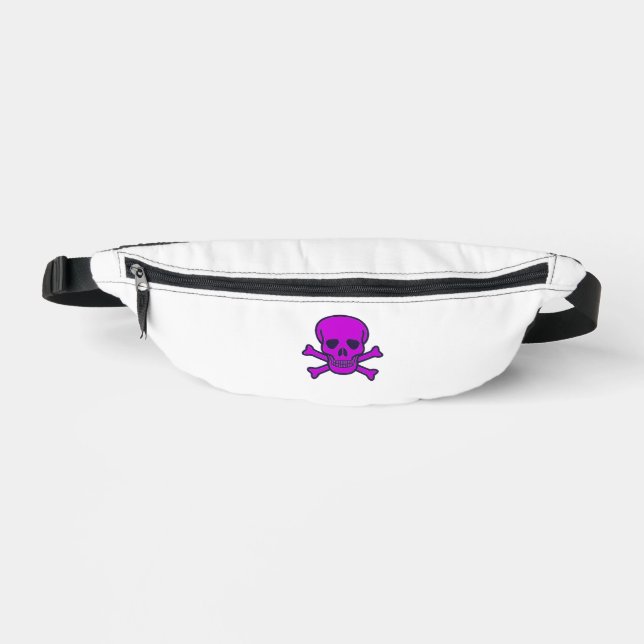 Purple Skull white fanny pack (Front)