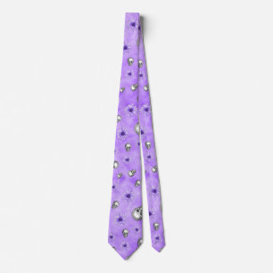 Purple Skulls and Sunflower Series Design 4  Tie