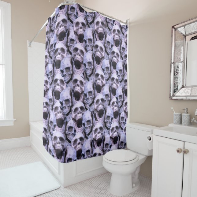 Purple Skulls Shower Curtain (In Situ)