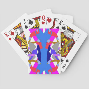 Purple, sky blue Afrocentric design Playing Cards