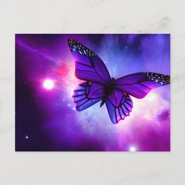 Purple Sky Butterfly Postcard (Front)