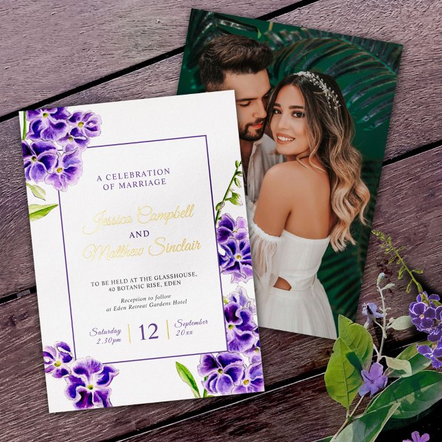 Purple sky flower and gold summer wedding (Creator Uploaded)