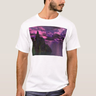Purple Sky with birds 3d T-Shirt