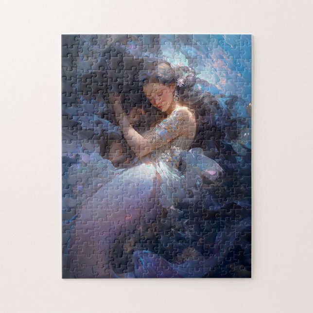 Purple Sleeping Mermaid Fantasy Art Jigsaw Puzzle (Vertical)