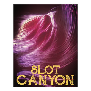 Purple Slot Canyon Pink Text or Your Photo & Text  Print