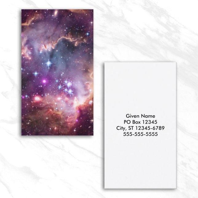 Purple Small Magellanic Cloud Business Card (Create your own pink celestial photo business cards.)