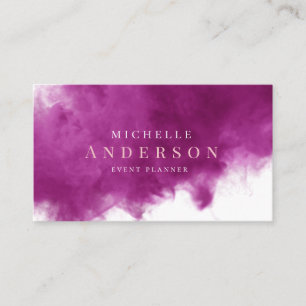 purple smoke effect Double Monogram Business Card