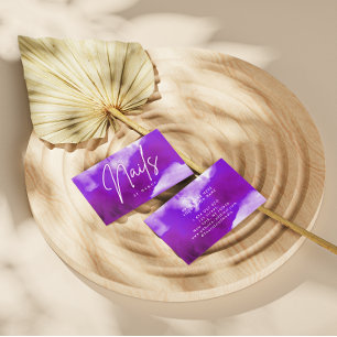 Purple Smoke & Neon Nail Artist Nail Tech Business Card