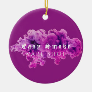 Purple Smoke Vape Shop Business Ceramic Tree Decoration