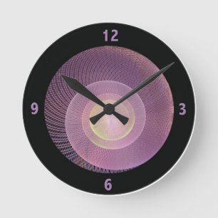Purple Snail Shell Fractal Clock with Numbers