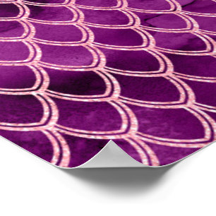 Purple Snake Serpent Reptile Pattern Poster