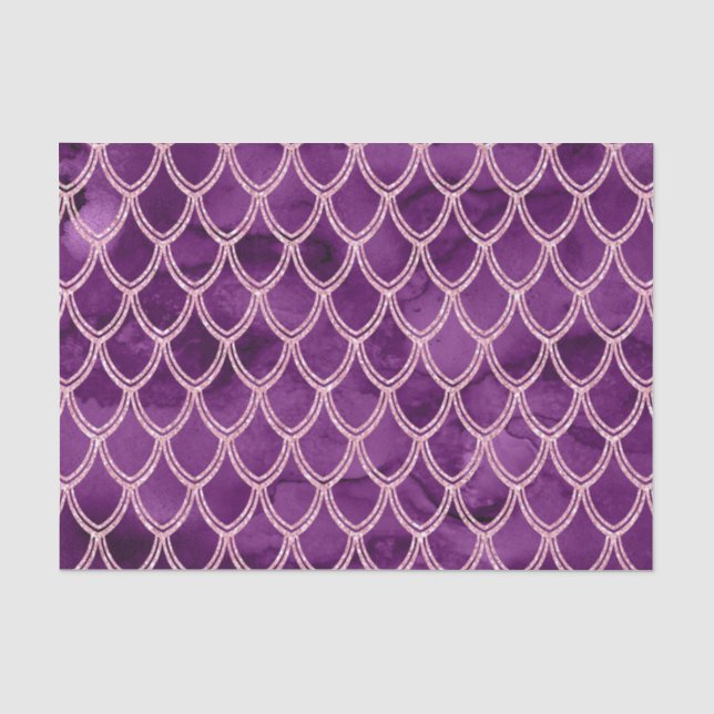 Purple Snake Serpent Reptile Pattern Tissue Paper (Front)