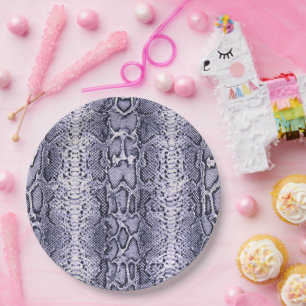 Purple Snake Skin Animal Print Paper Plate