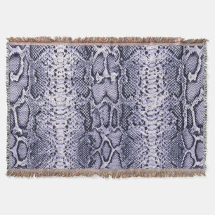  Purple Snake Skin Animal Print Throw Blanket