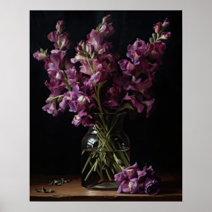 Purple Snapdragon Flowers Art Print Poster