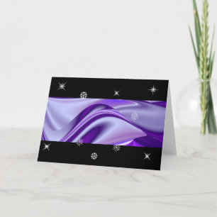 Purple Snow Dreams , Abstract Fantasy Rainbow-Art Holiday Card