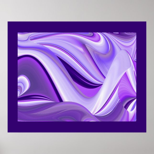 Purple Snow Dreams, Abstract Fantasy Rainbow Art Poster (Front)