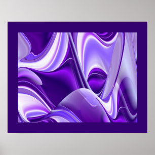 Purple Snow Dreams, Abstract Fantasy Rainbow Art Poster