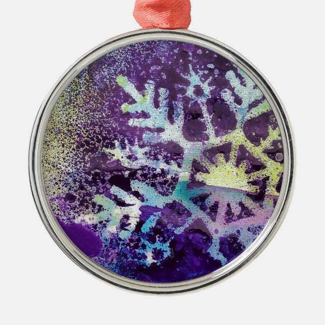 Purple Snow Metal Tree Decoration (Front)