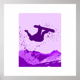 Purple Snowboard Logo Poster