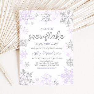 Purple Snowflake Baby Shower  Invitation