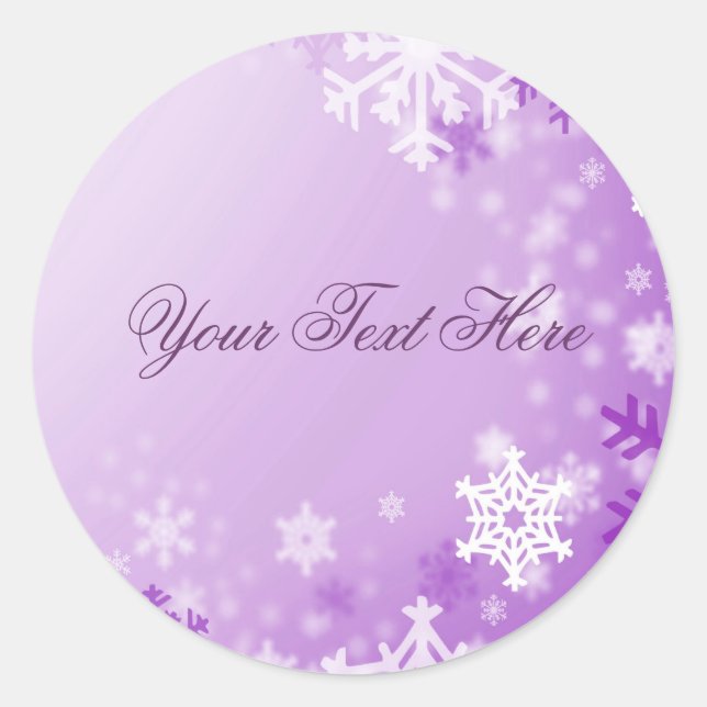 Purple Snowflake Christmas Envelope Sticker/seal Classic Round Sticker (Front)