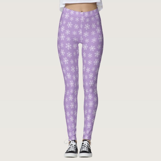 Purple Snowflake Leggings (Front)