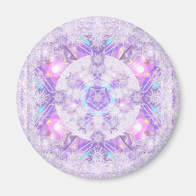 Purple snowflake magnet (Front)
