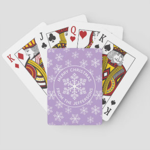 Purple Snowflake Playing Cards