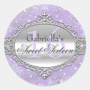 Purple Snowflake Winter Wonderland Sweet16 Sticker