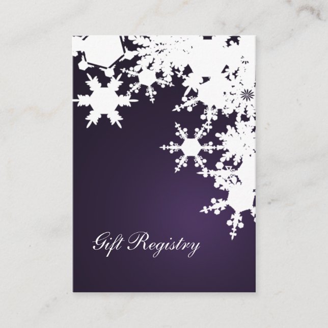 purple snowflakes Gift registry  Cards (Front)