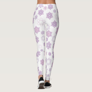 Purple Snowflakes Leggings