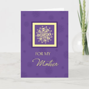 Purple Snowflakes Mother Christmas Card