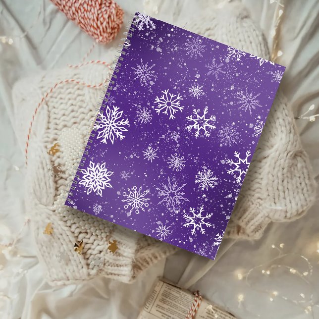 Purple Snowflakes Pattern Magical Winter Holiday Notebook (Creator Uploaded)