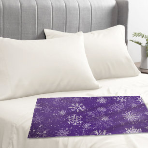 Purple Snowflakes Pattern Magical Winter Holiday Pillowcase