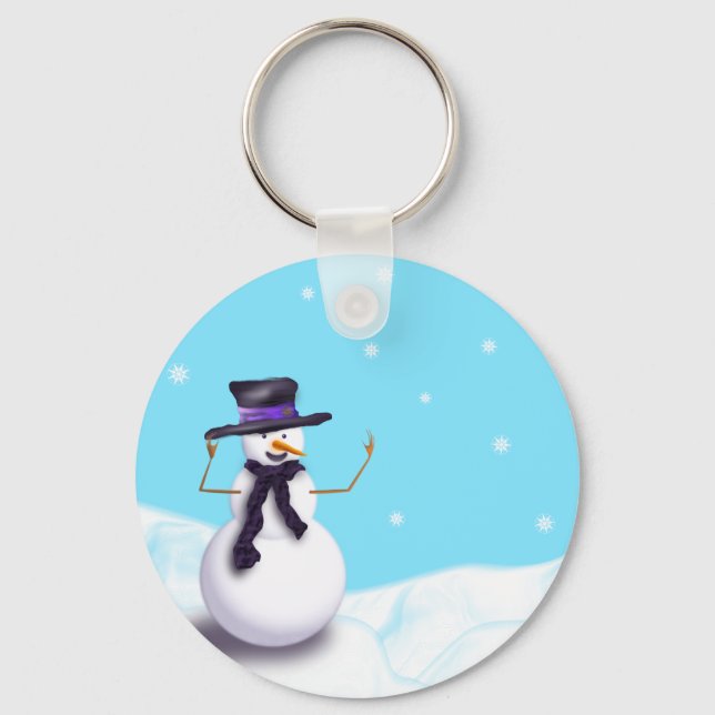 Purple Snowman Key Ring (Front)