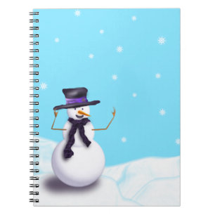Purple Snowman Spiral Notebook