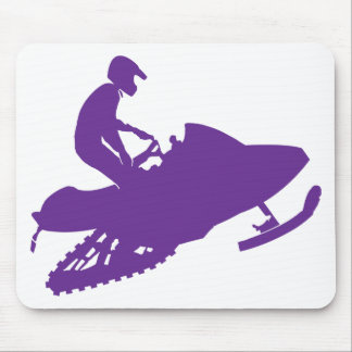 Purple-Snowmobiler Mouse Pad